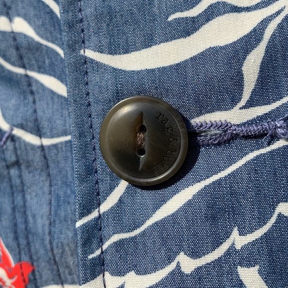 Nwt Rag & bone men’s mace indigo floral shirt jacket size small - Picture 7 of 11